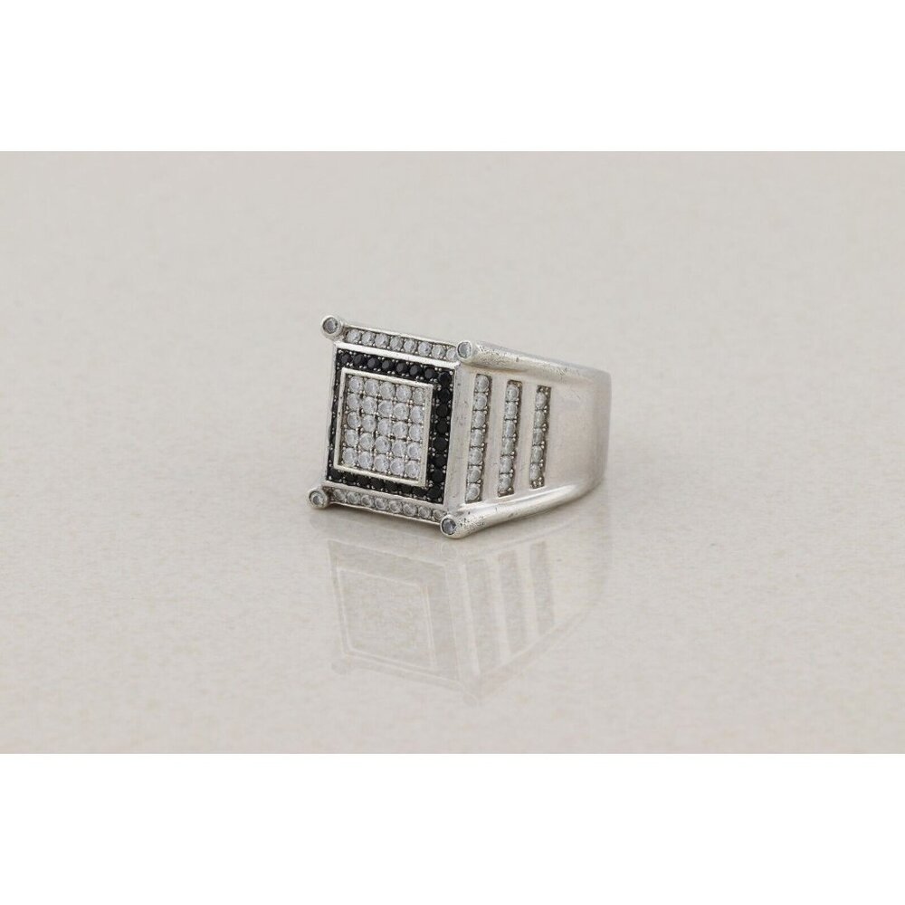 Men's Blue & White Cubic Zirconia Ring Size 10 1/4 - Picture 6 of 7